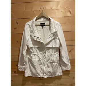 Banana Republic White Laser Cut Anorak Jacket Medium